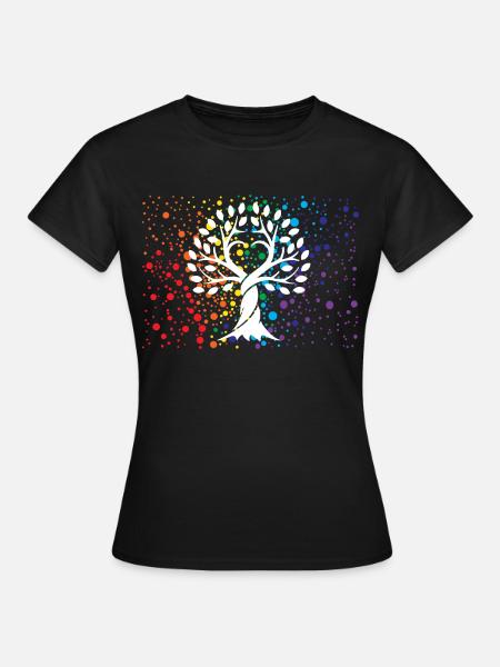 Tree of life with paint splashes - Women's T-Shirt - black