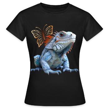 Leguan - Frauen T-Shirt - Schwarz - Vorne - AI Model Female 172 dark (172cm)