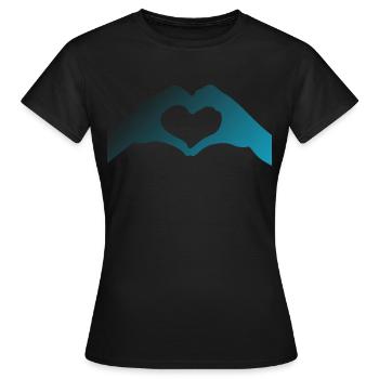 cœur - T-shirt Femme - noir - Devant - AI Model Female 172 dark (172cm)