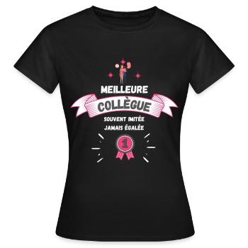 Meilleure collègue / métier / humour / cadeau - T-shirt Femme - noir - Devant - AI Model Female 172 dark (172cm)