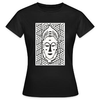 Elfenbeinküste - Baoulé Maske - Frauen T-Shirt - Schwarz - Vorne - AI Model Female 172 dark (172cm)