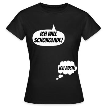 Ich Will Schokolade Lustige Schwangerschaft - Frauen T-Shirt - Schwarz - Vorne - AI Model Female 172 dark (172cm)