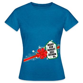 Weihnachten Schwangerschaft Verkünden Ideen - Frauen T-Shirt - Antikblaues Saphir meliert - Vorne - AI Model Female 172 dark (172cm)