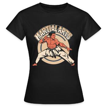 Passion des arts martiaux - Force en mouvement - T-shirt Femme - noir - Devant - AI Model Female 172 dark (172cm)