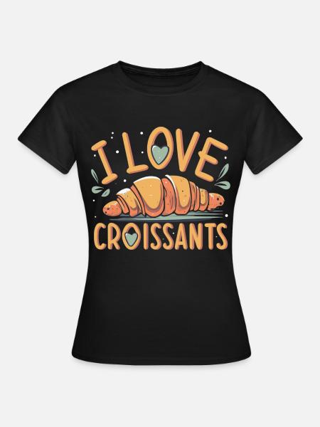 Croissant-Fan T-Shirt - Indulgent Style - T-shirt Femme - noir