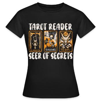Tarotkartenleser, Kartomantien-enthusiast, - Frauen T-Shirt - Schwarz - Vorne - AI Model Female 172 dark (172cm)