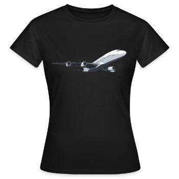 Flugzeug Passagierflugzeug Düsenflugzeug - Frauen T-Shirt - Schwarz - Vorne - AI Model Female 172 dark (172cm)