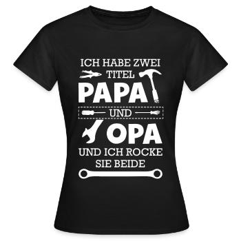 Deux titres papa papy - T-shirt Femme - noir - Devant - AI Model Female 172 dark (172cm)