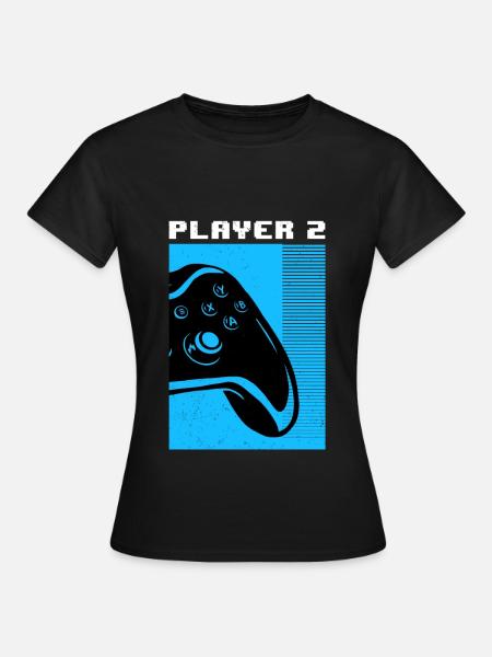 Gamer Player 2 - Frauen T-Shirt - Schwarz