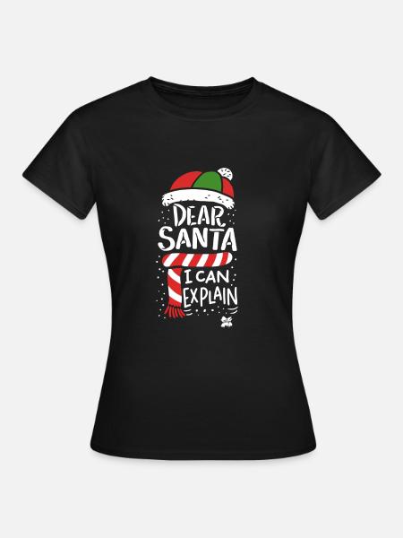 Idée cadeau noel noel santa neige - T-shirt Femme - noir