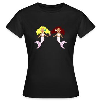 the twin girls - Frauen T-Shirt - Schwarz - Vorne - AI Model Female 172 dark (172cm)