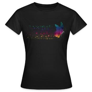 Butterfly - Rainbow Stardust - T-shirt Femme - noir - Devant - AI Model Female 172 dark (172cm)