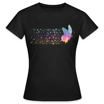 Butterfly - Rainbow Stardust - T-shirt Femme - noir - Devant - AI Model Female 172 dark (172cm)