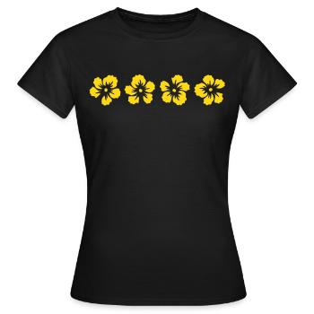 Hawaiian fleur d'hibiscus - T-shirt Femme - noir - Devant - AI Model Female 172 dark (172cm)