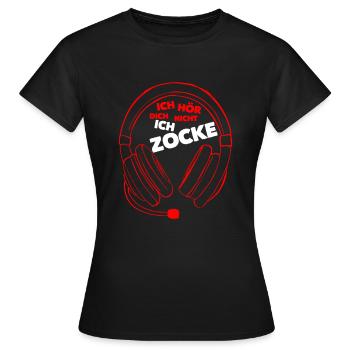 Je ne t’entends pas jouer des proverbes gamers - T-shirt Femme - noir - Devant - AI Model Female 172 dark (172cm)