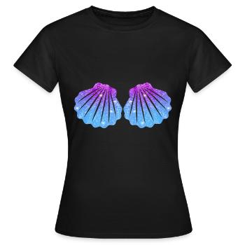 Sirène coquillage sirène - T-shirt Femme - noir - Devant - AI Model Female 172 dark (172cm)