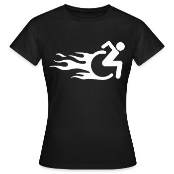 Humor Behinderung Rollstuhl Handicap Rolli - Frauen T-Shirt - Schwarz - Vorne - AI Model Female 172 dark (172cm)