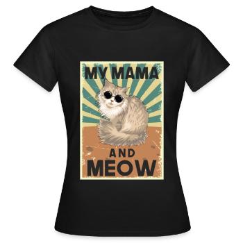 Ma maman et miaou - T-shirt Femme - noir - Devant - AI Model Female 172 dark (172cm)