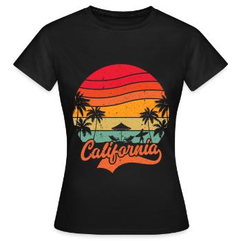 California Summer Vacation - Women's T-Shirt - black - Front - AI Model Female 172 dark (172cm)