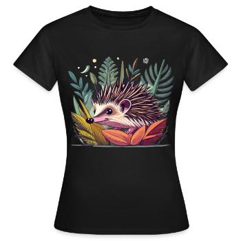 Hérisson mignon dans son habitat naturel - T-shirt Femme - noir - Devant - AI Model Female 172 dark (172cm)