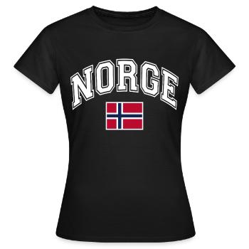 Norwegen Flagge - Frauen T-Shirt - Schwarz - Vorne - AI Model Female 172 dark (172cm)