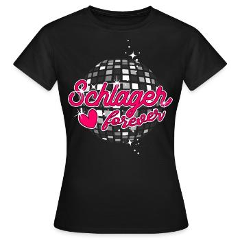 Schlager für immer Schlagerparty Fans Disco Kugel - Frauen T-Shirt - Schwarz - Vorne - AI Model Female 172 dark (172cm)