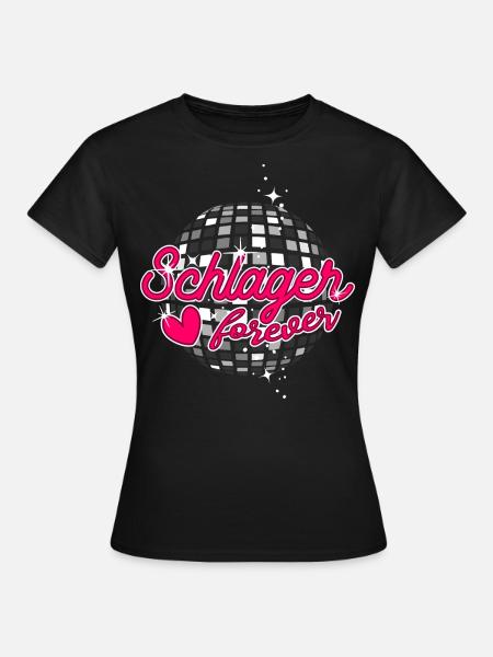 Schlager für immer Schlagerparty Fans Disco Kugel - Frauen T-Shirt - Schwarz
