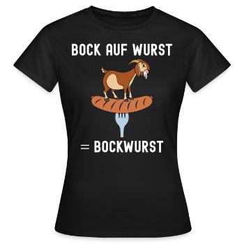 Bock auf Wurst Bockwurst - Frauen T-Shirt - Schwarz - Vorne - AI Model Female 172 dark (172cm)