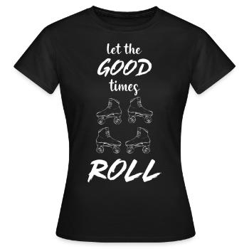 Roller skating Roller skates - Women's T-Shirt - black - Front - AI Model Female 172 dark (172cm)