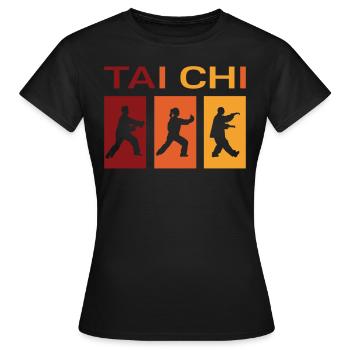 Méditation rétro Tai Chi Taiji Chuan - T-shirt Femme - noir - Devant - AI Model Female 172 dark (172cm)