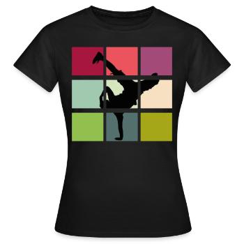 Breakdance breaker retro bboy - Frauen T-Shirt - Schwarz - Vorne - AI Model Female 172 dark (172cm)