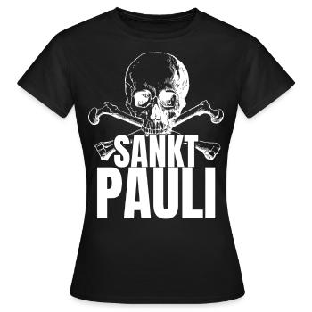 St Pauli. Éventail St pauli Éventail Paulianer Hamburger - T-shirt Femme - noir - Devant - AI Model Female 172 dark (172cm)