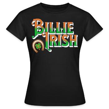 Billie Irish - Saint-Patrick - Paddy’s Day - T-shirt Femme - noir - Devant - AI Model Female 172 dark (172cm)