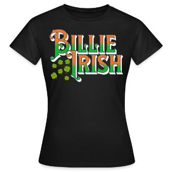 Billie Irish - Saint-Patrick - Paddy’s Day - T-shirt Femme - noir - Devant - AI Model Female 172 dark (172cm)