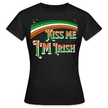Kiss me Im Irish - Saint Patricks day Paddy's Day - T-shirt Femme - noir - Devant - AI Model Female 172 dark (172cm)