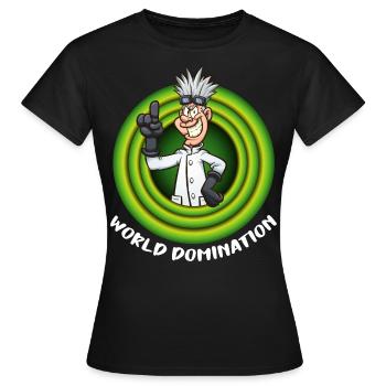 World Domination - savant fou - T-shirt Femme - noir - Devant - AI Model Female 172 dark (172cm)