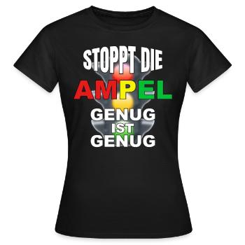 Stoppt die Ampel - genug ist genug - Frauen T-Shirt - Schwarz - Vorne - AI Model Female 172 dark (172cm)