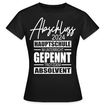 Abschluss 2024 Hauptschule - Frauen T-Shirt - Schwarz - Vorne - AI Model Female 172 dark (172cm)