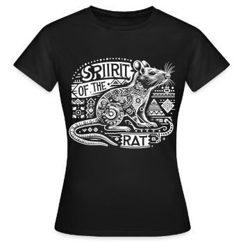 Ethno Spirit: Rat Totem - Frauen T-Shirt - Schwarz - Vorne - AI Model Female 172 dark (172cm)