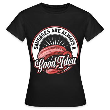 Saucisse - T-shirt Femme - noir - Devant - AI Model Female 172 dark (172cm)