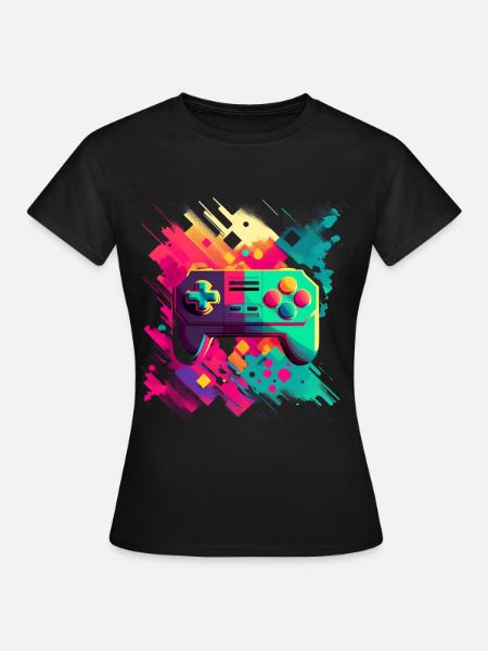 Retro Konsole - Frauen T-Shirt - Schwarz