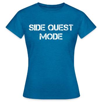 Mode Quête secondaire - T-shirt Femme - bleu saphir antique chiné - Devant - AI Model Female 172 dark (172cm)