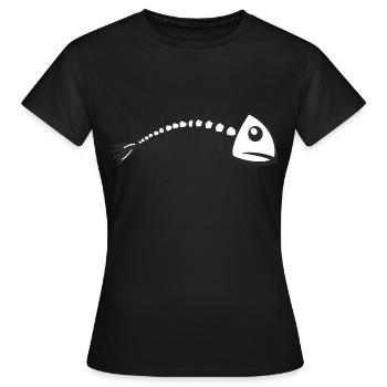 arête de poisson - T-shirt Femme - noir - Devant - AI Model Female 172 dark (172cm)