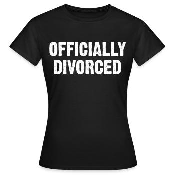 Divorcé officiellement - T-shirt Femme - noir - Devant - AI Model Female 172 dark (172cm)