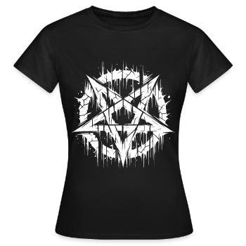 Torn Pentagram Occult Sign - Women's T-Shirt - black - Front - AI Model Female 172 dark (172cm)
