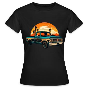 Pick-up Classic Cars - T-shirt Femme - noir - Devant - AI Model Female 172 dark (172cm)