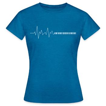 Computer scientist heartbeat binary code programmer - Women's T-Shirt - antique blue sapphire heather - Front - AI Model Female 172 dark (172cm)
