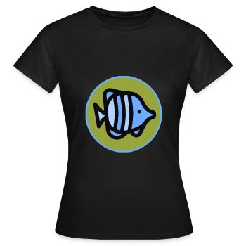 Poisson - poisson - poison - T-shirt Femme - noir - Devant - AI Model Female 172 dark (172cm)