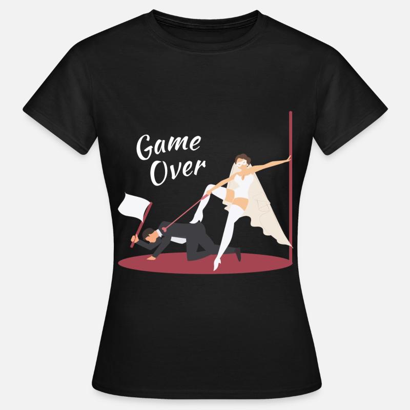 JGA Married - Game Over Bride - Bachelor - Frauen T-Shirt - Schwarz