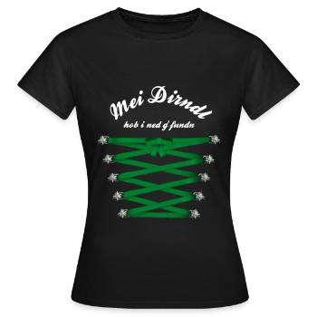 Dirndl Ersatz Nicht Gefunden Wiesn - Frauen T-Shirt - Schwarz - Vorne - AI Model Female 172 dark (172cm)